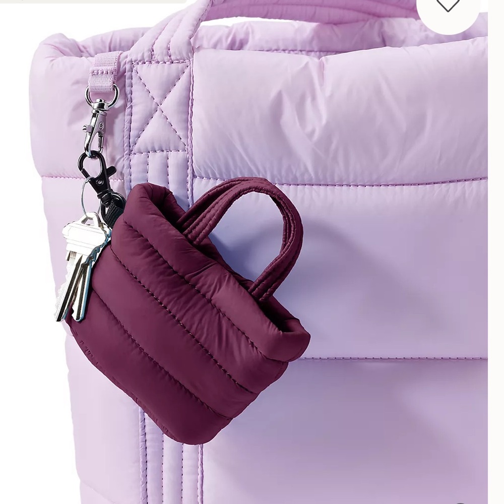 Lands’ End Quilted Burgundy Mini Bag Tote Charm